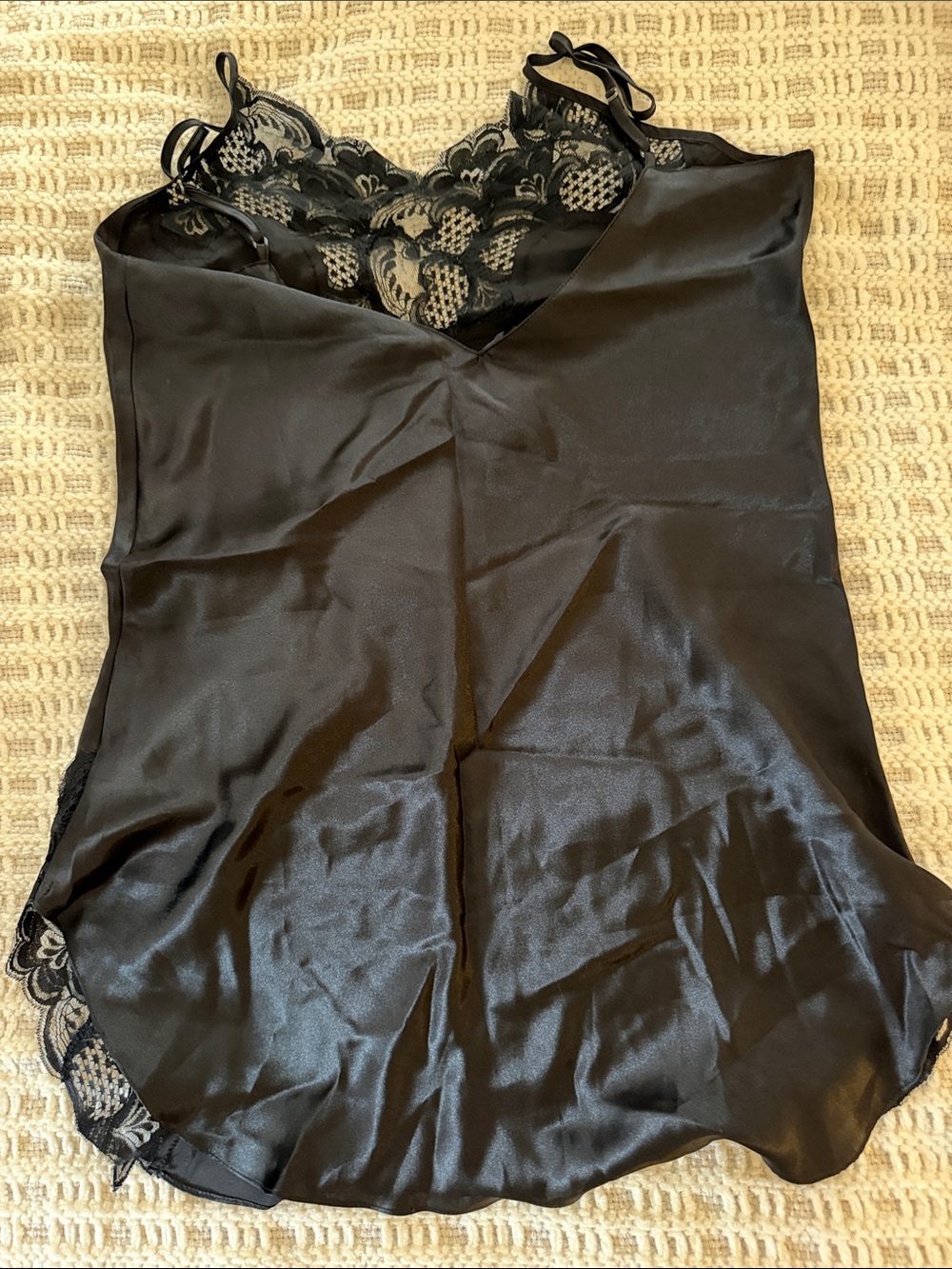 Victoria's Secret Black Satin Lace-Trim Chemise NWT - Picture 5 of 5